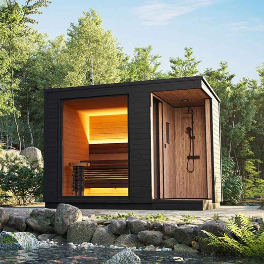 Oasislux Outdoor Traditional Sauna With Shower System