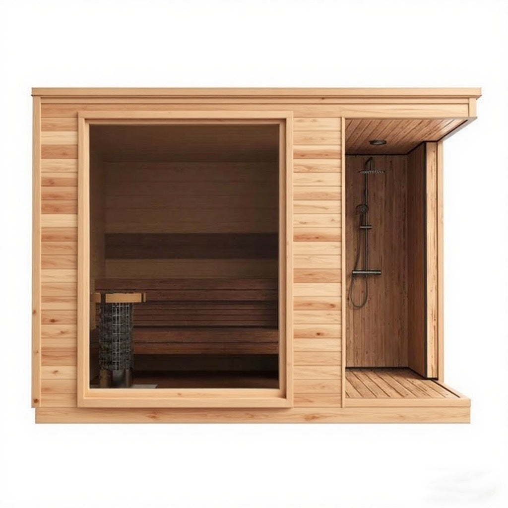 Oasislux Outdoor Traditional Sauna With Shower System