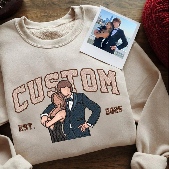 Custom Embroidered LOVE Couple Hoodie