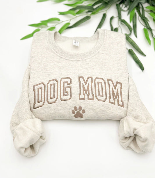 Dog Mom Sweatshirt | Minimalist Embroidery