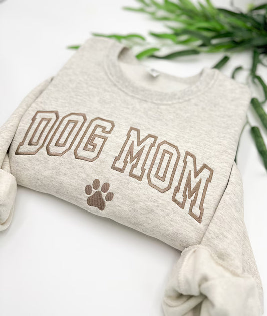 Dog Mom Sweatshirt | Minimalist Embroidery