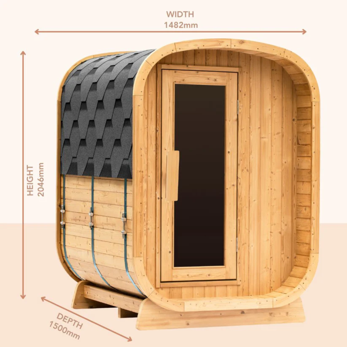 OasisLux 2 Person Barrel Outdoor Infrared Sauna