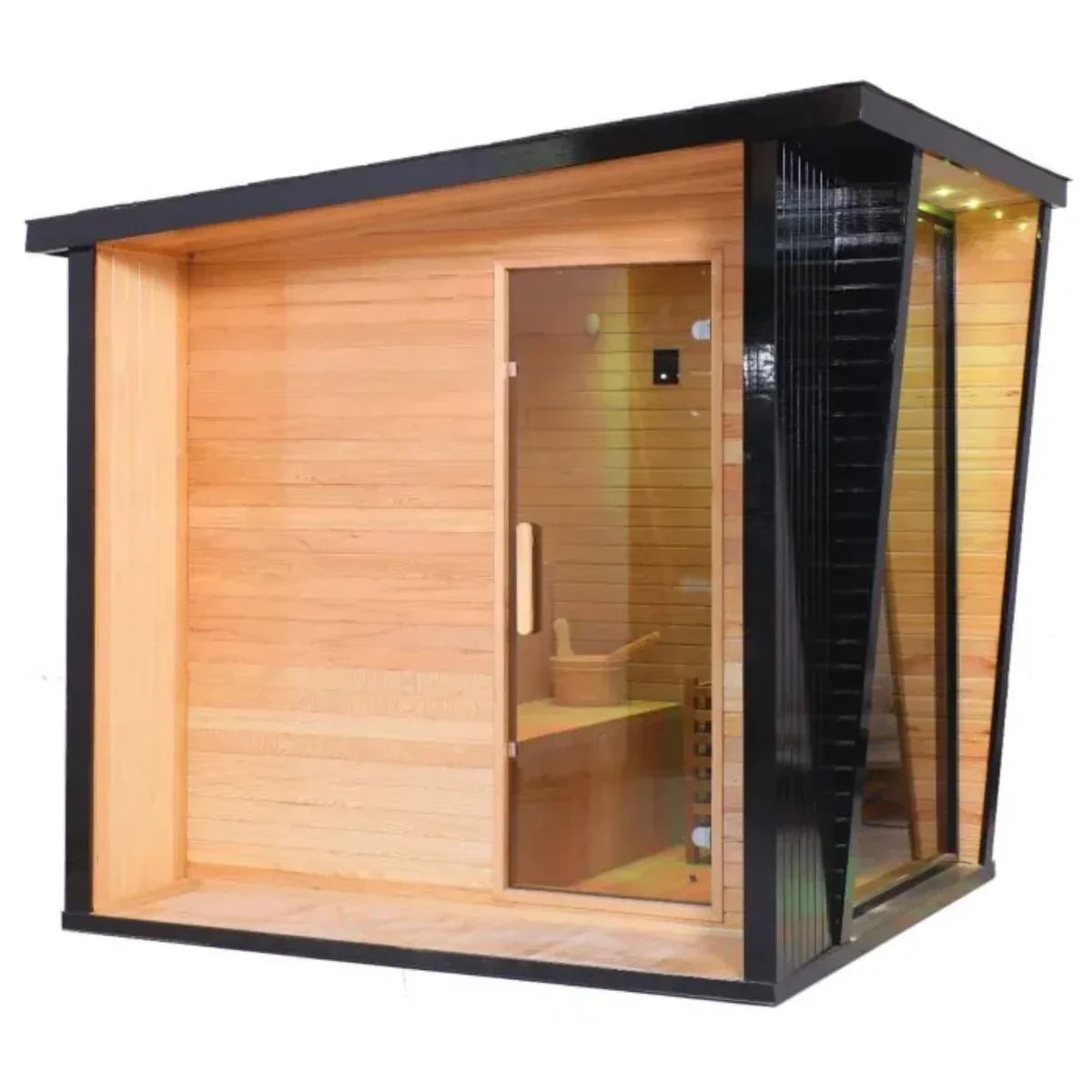 OasisLux Contemporary Studio Outdoor Sauna With Pent Roof