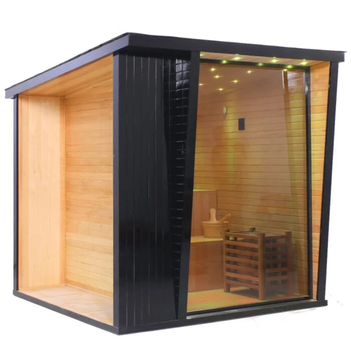 OasisLux Contemporary Studio Outdoor Sauna With Pent Roof
