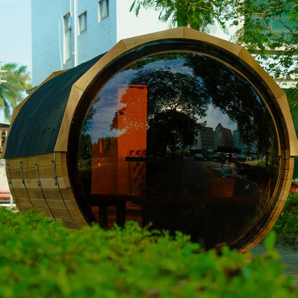 OasisLux  Cedar Barrel Panoramic Sauna: Best Choice for Outdoor Home Sauna