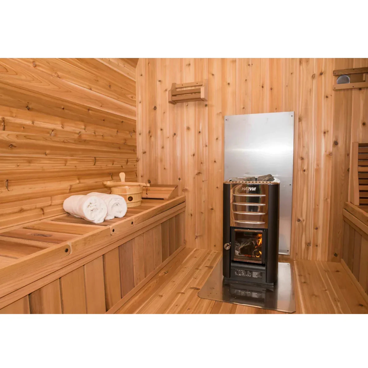 Oasislux Outdoor Square Red Cedar Sauna for 4-6 person