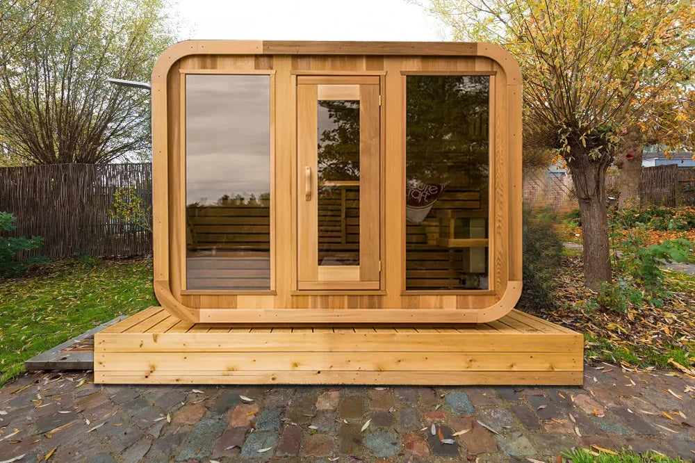 Oasislux Outdoor Square Red Cedar Sauna for 4-6 person