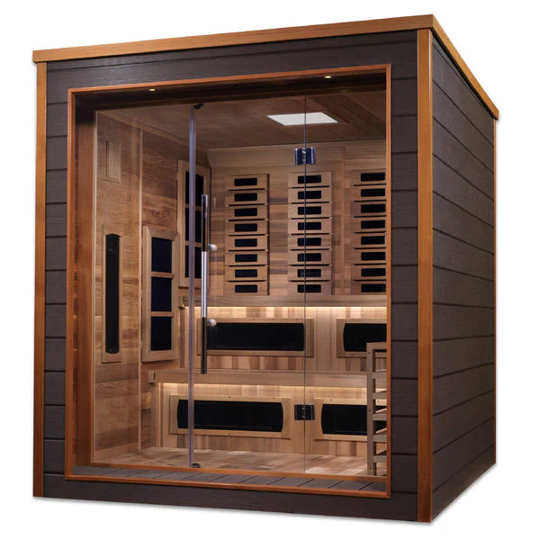 Oasislux Luxury 6-Person Hybrid Sauna - Indoor/Outdoor Full Spectrum with Canadian Red Cedar