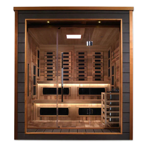 Oasislux Luxury 6-Person Hybrid Sauna - Indoor/Outdoor Full Spectrum with Canadian Red Cedar