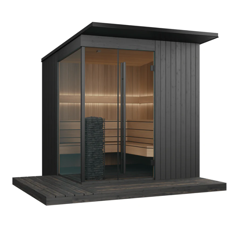 Oasislux Modern Black Outdoor Sauna