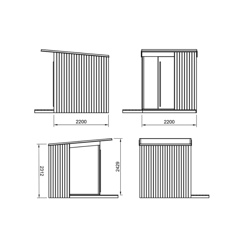 Oasislux Modern Black Outdoor Sauna