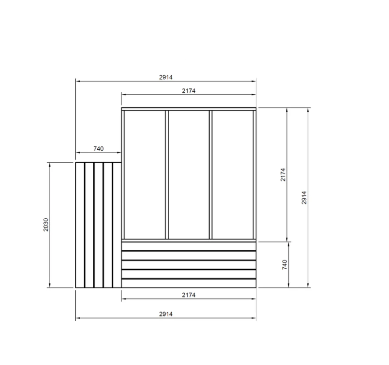 Oasislux Modern Black Outdoor Sauna