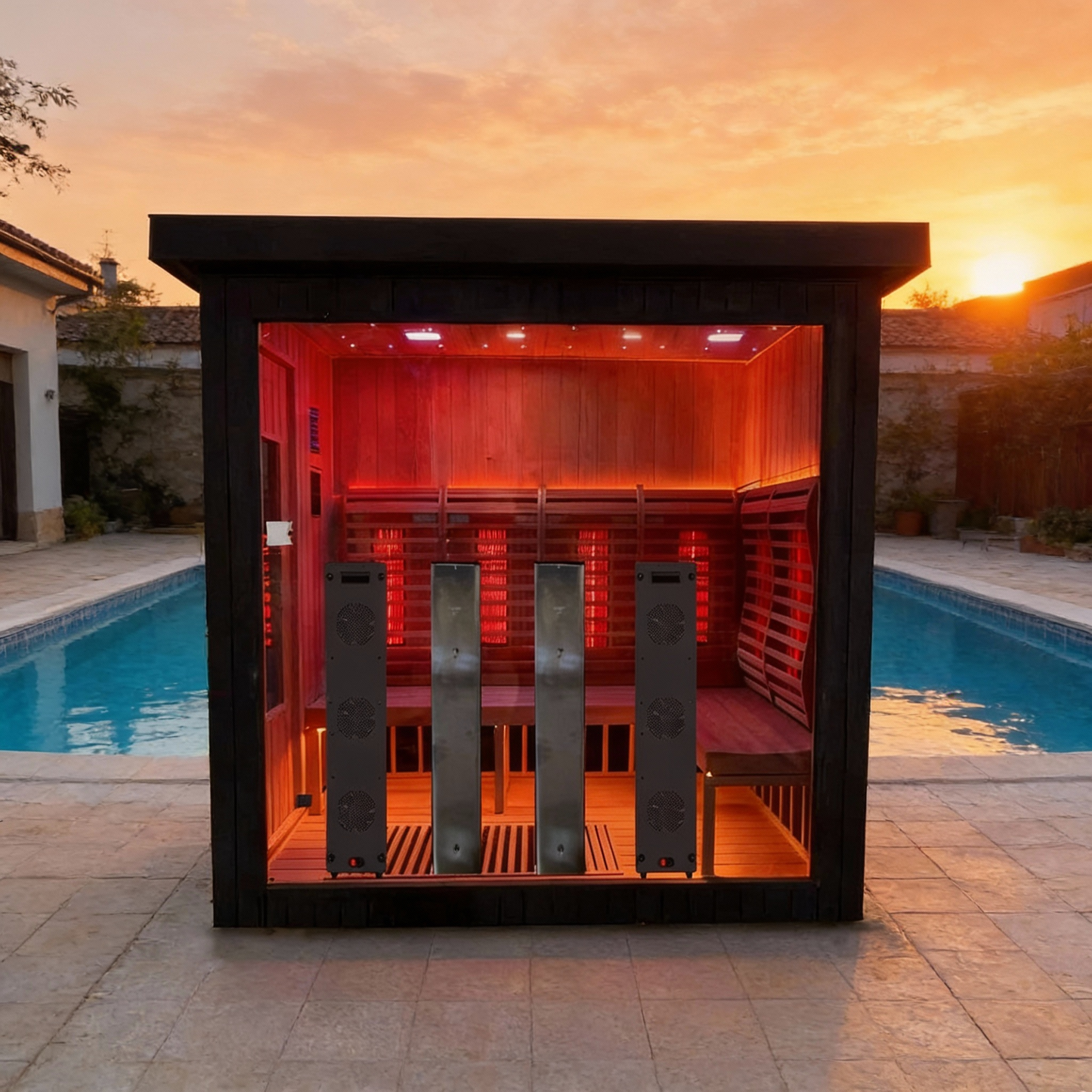 Oasislux Full Spectrum Sauna For 3-5 Person With Red Light Therapy