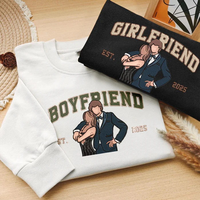 Custom Embroidered LOVE Couple  Hoodie