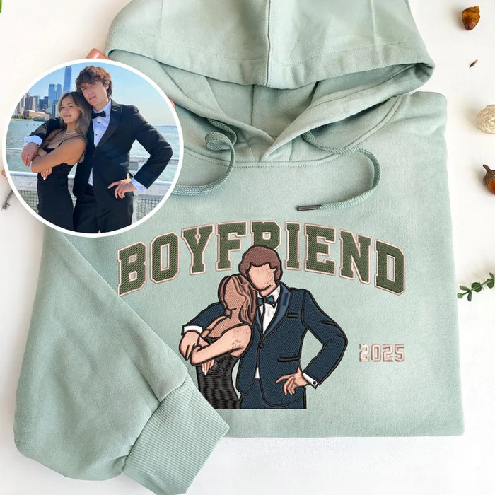 Custom Embroidered LOVE Couple  Hoodie
