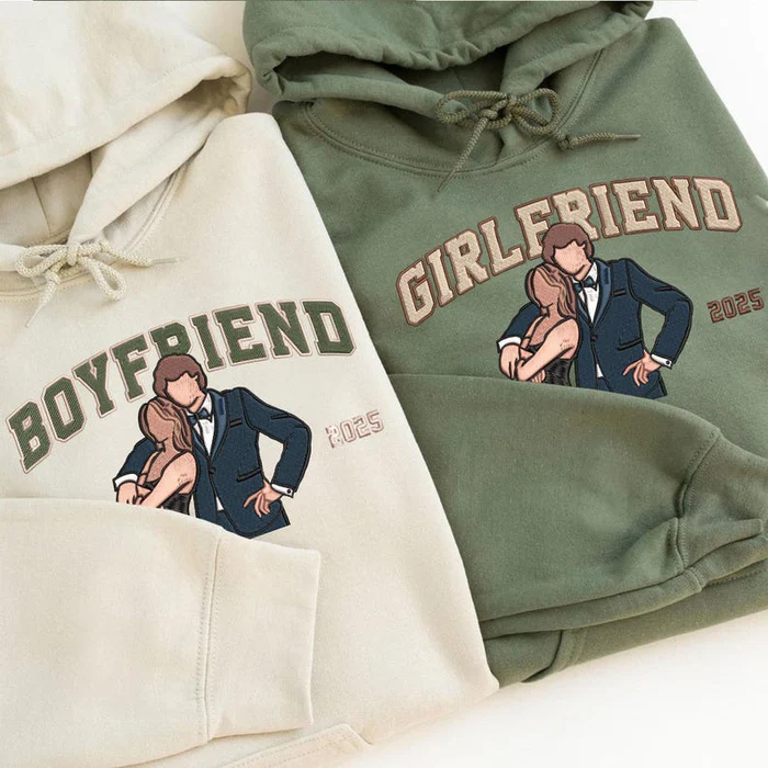 Custom Embroidered LOVE Couple  Hoodie