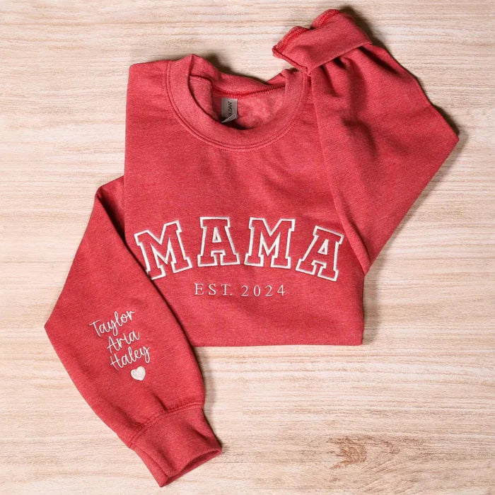 Custom Mom Sweatshirt | Kids' Names on Sleeve