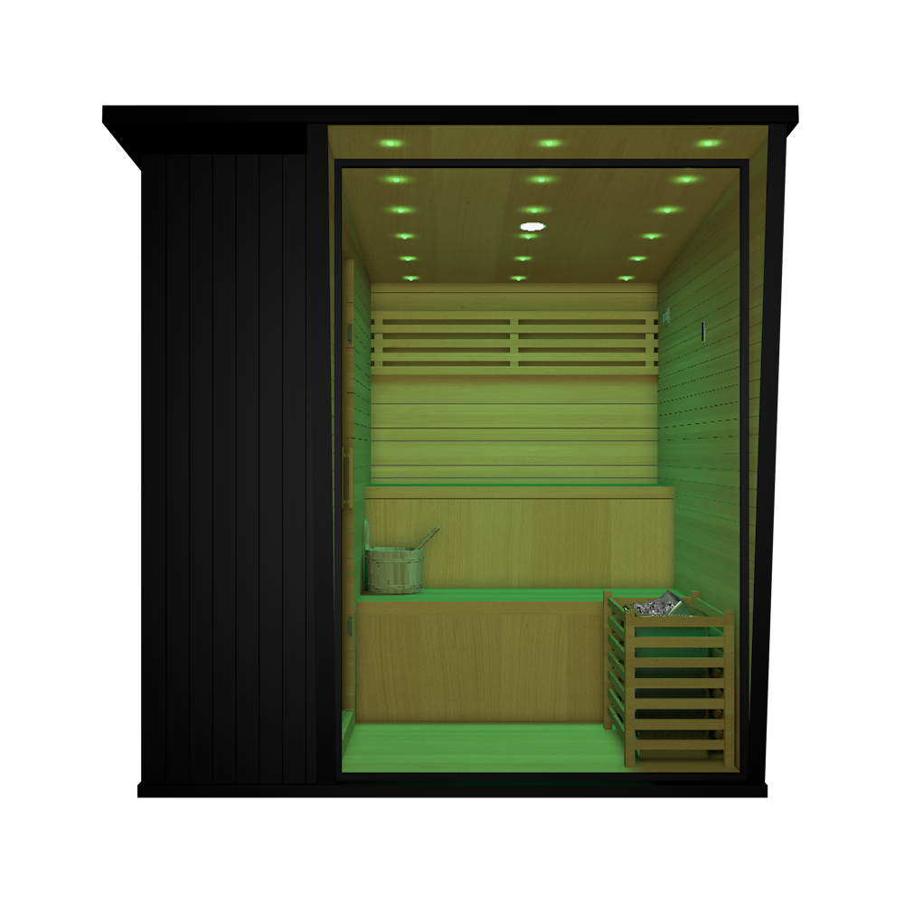 OasisLux Contemporary Studio Outdoor Sauna With Pent Roof