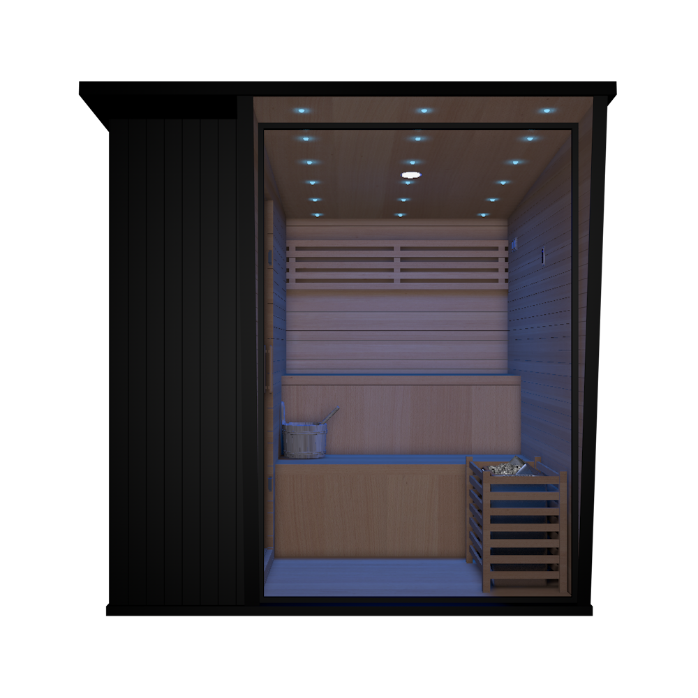 OasisLux Contemporary Studio Outdoor Sauna With Pent Roof
