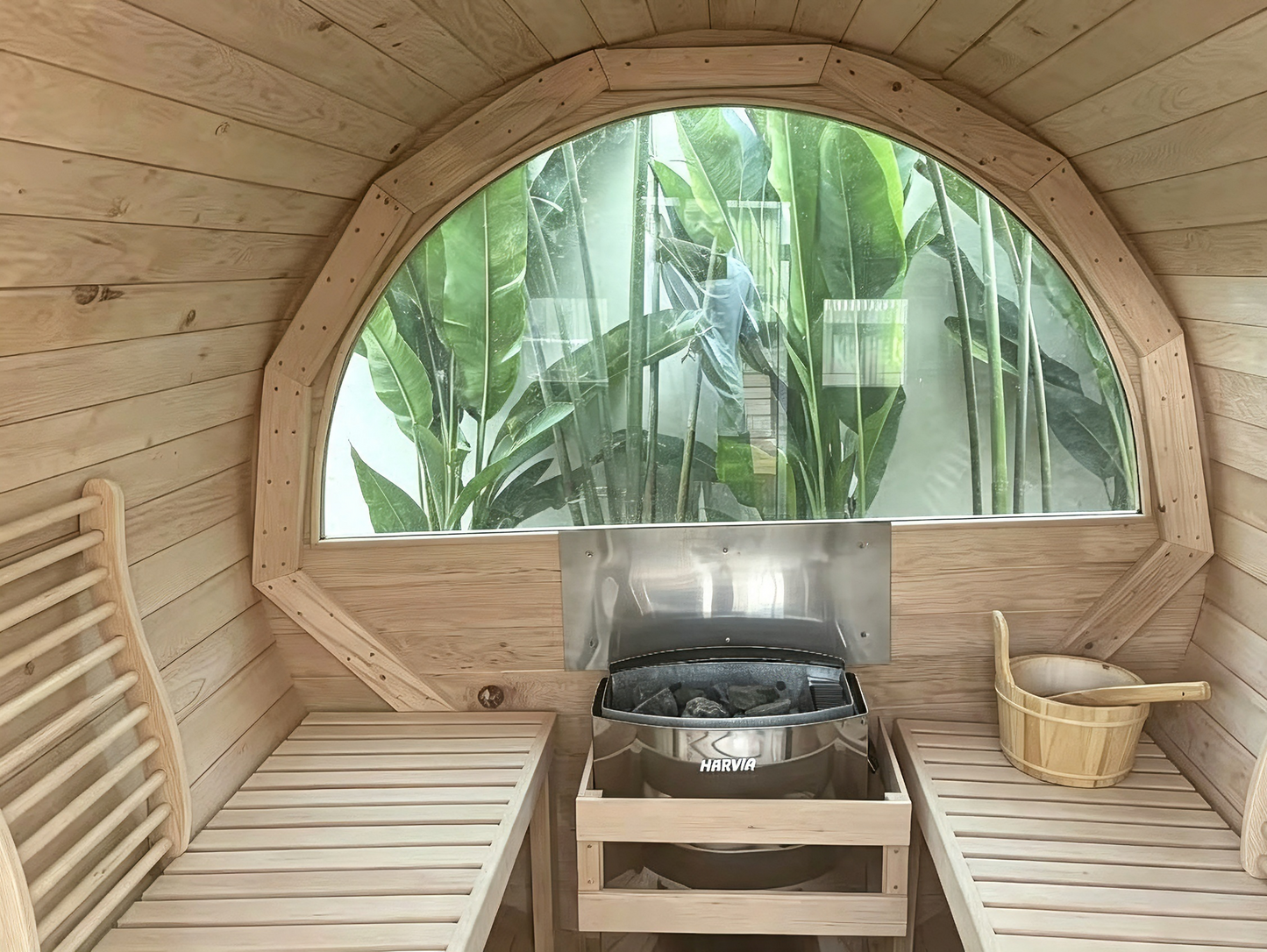Embroed Nordic Luxe Outdoor Barrel Sauna – Modern Cedar Sauna Retreat for Backyard Wellness & Relaxation