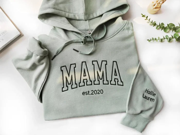 Custom Mom Sweatshirt | Kids' Names on Sleeve