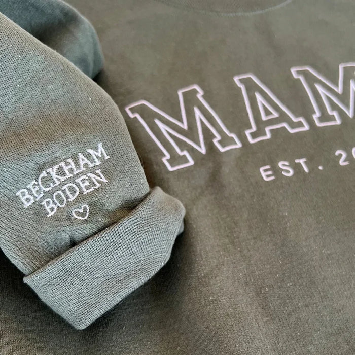 Custom Mom Sweatshirt | Kids' Names on Sleeve