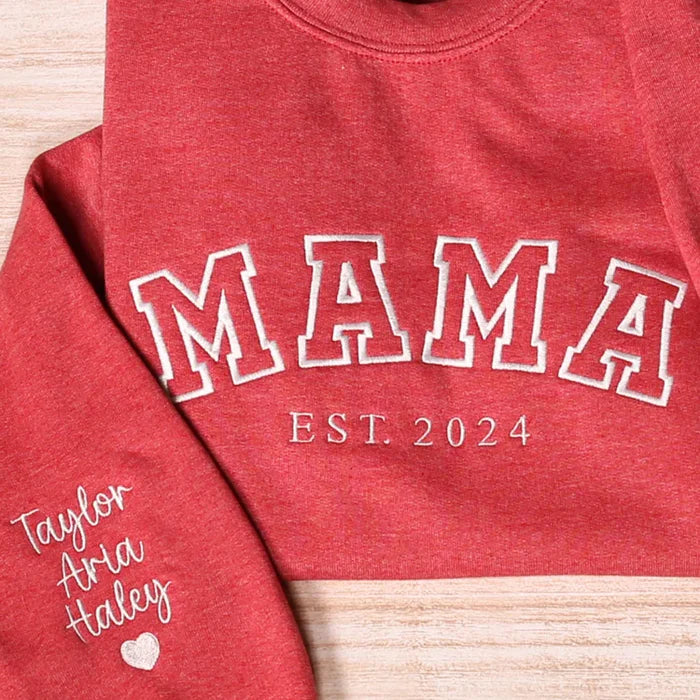 Custom Mom Sweatshirt | Kids' Names on Sleeve