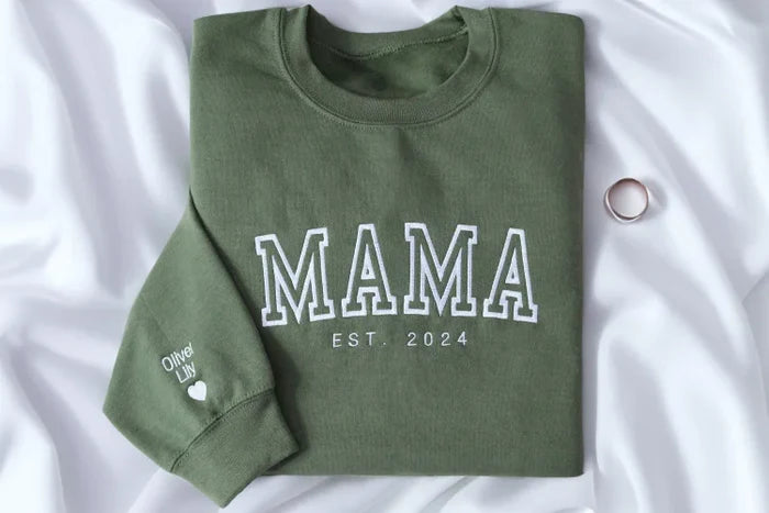 Custom Mom Sweatshirt | Kids' Names on Sleeve