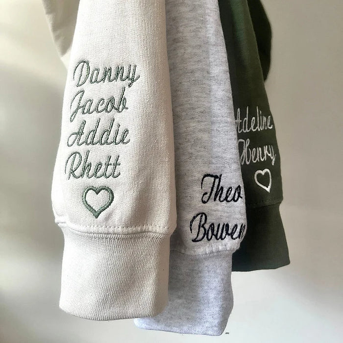 Custom Mom Sweatshirt | Kids' Names on Sleeve