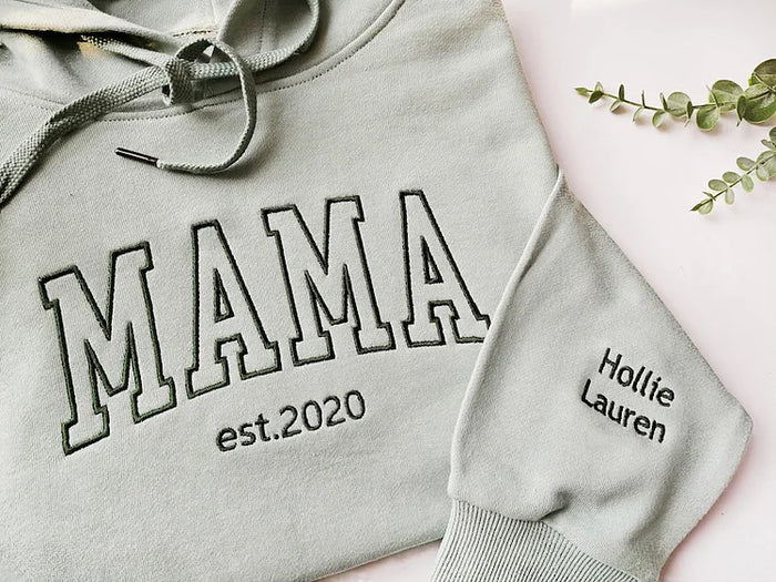 Custom Mom Sweatshirt | Kids' Names on Sleeve