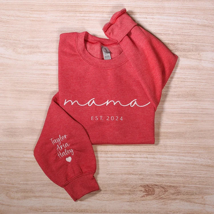 Custom Mom Sweatshirt | Kids' Names on Sleeve