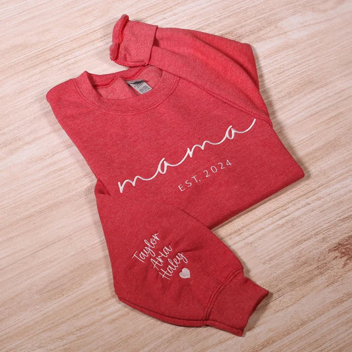 Custom Mom Sweatshirt | Kids' Names on Sleeve