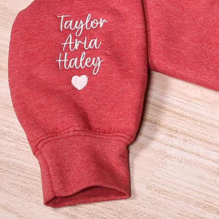 Custom Mom Sweatshirt | Kids' Names on Sleeve