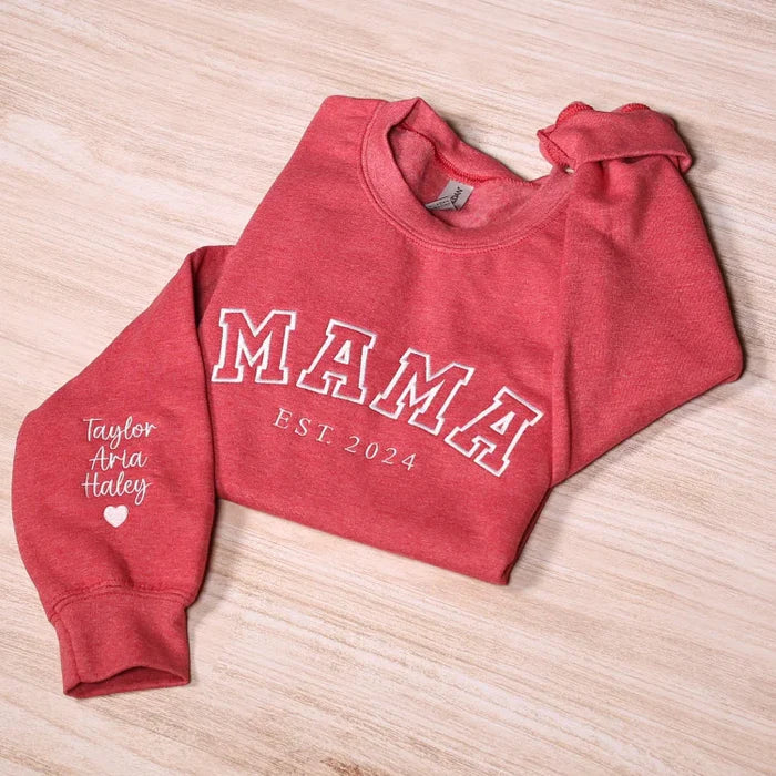 Custom Mom Sweatshirt | Kids' Names on Sleeve