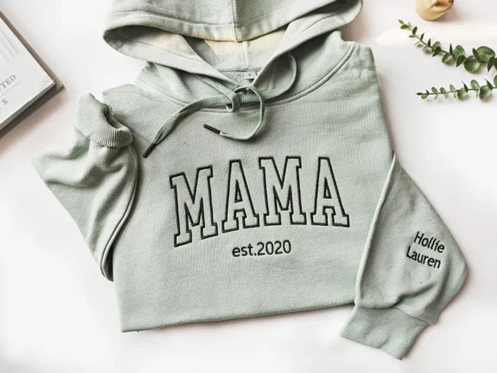 Custom Mom Sweatshirt | Kids' Names on Sleeve