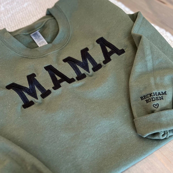 Custom Mom Sweatshirt | Kids' Names on Sleeve
