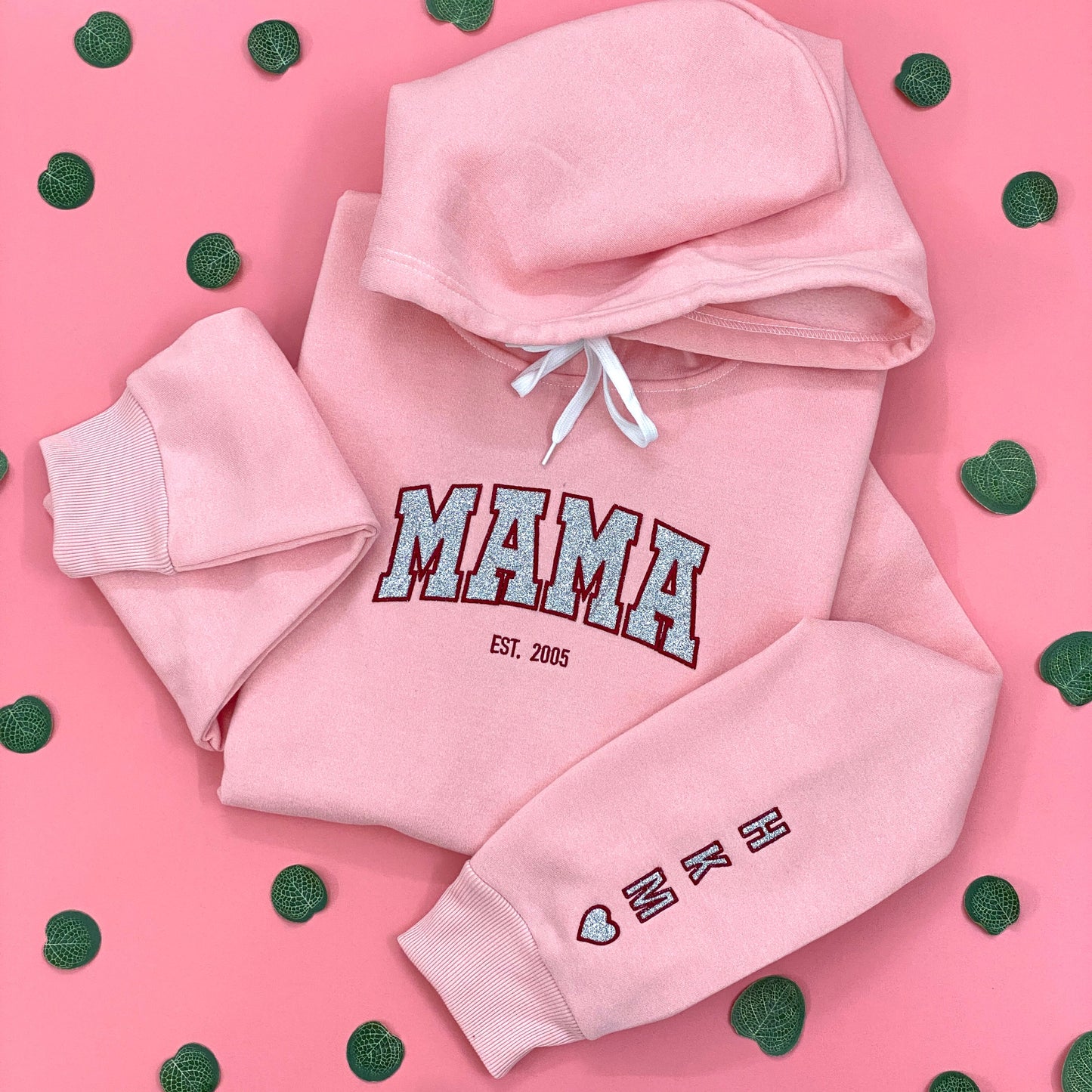Custom Embroed MAMA Glitter Hoodie