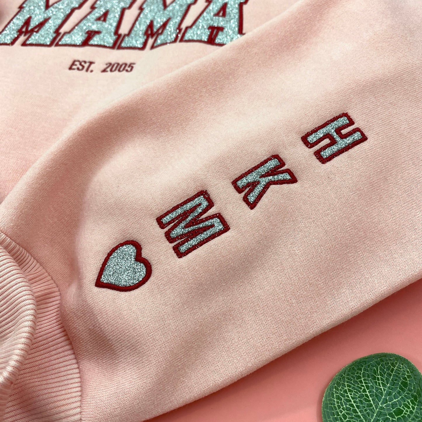 Custom Embroed MAMA Glitter Hoodie