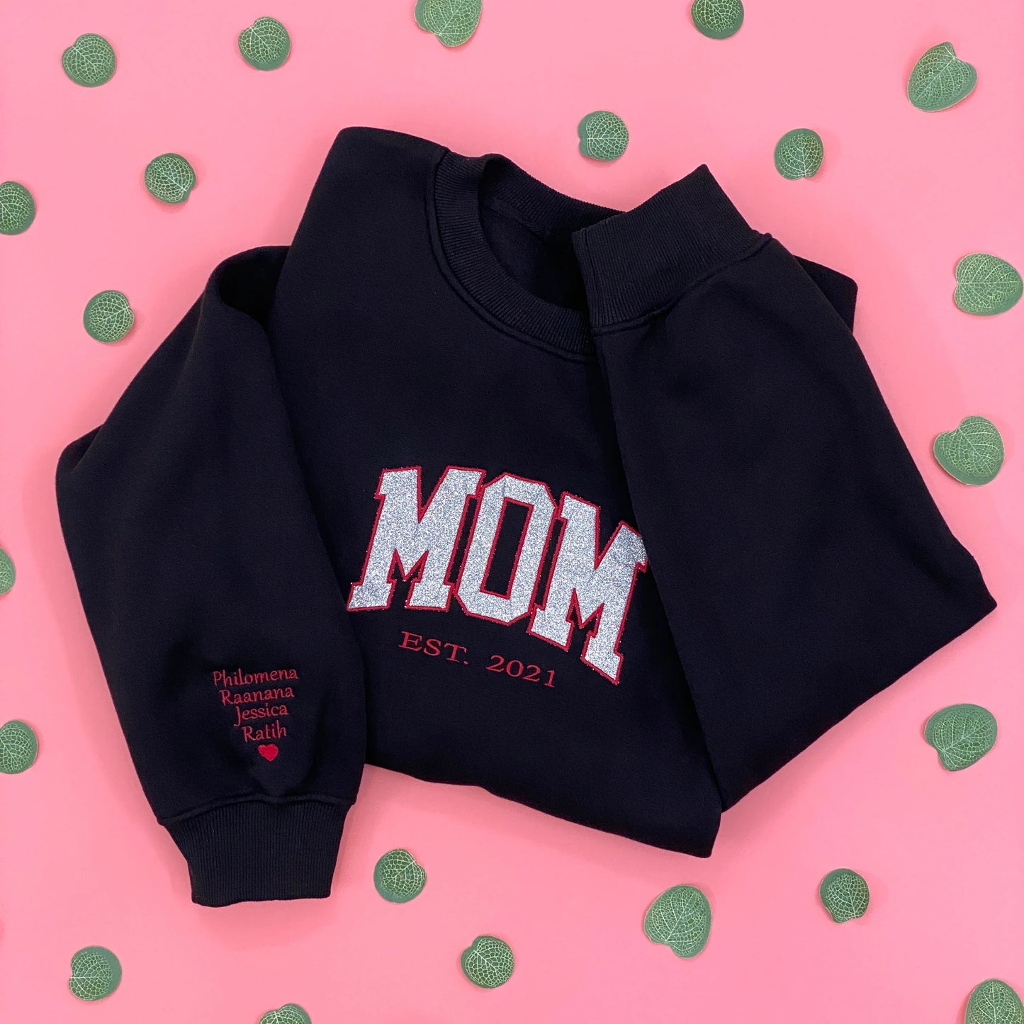 Custom Embroed MAMA Glitter Hoodie