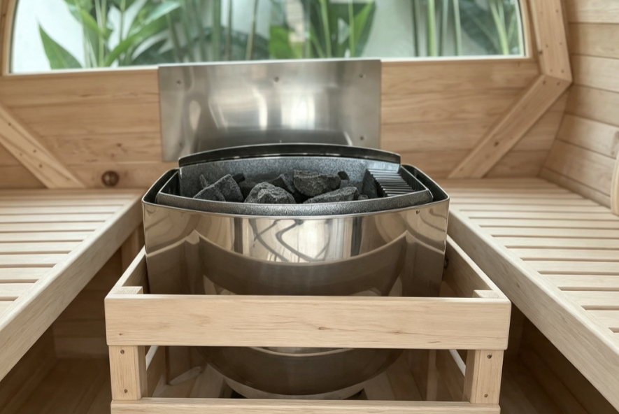 Embroed Nordic Luxe Outdoor Barrel Sauna – Modern Cedar Sauna Retreat for Backyard Wellness & Relaxation