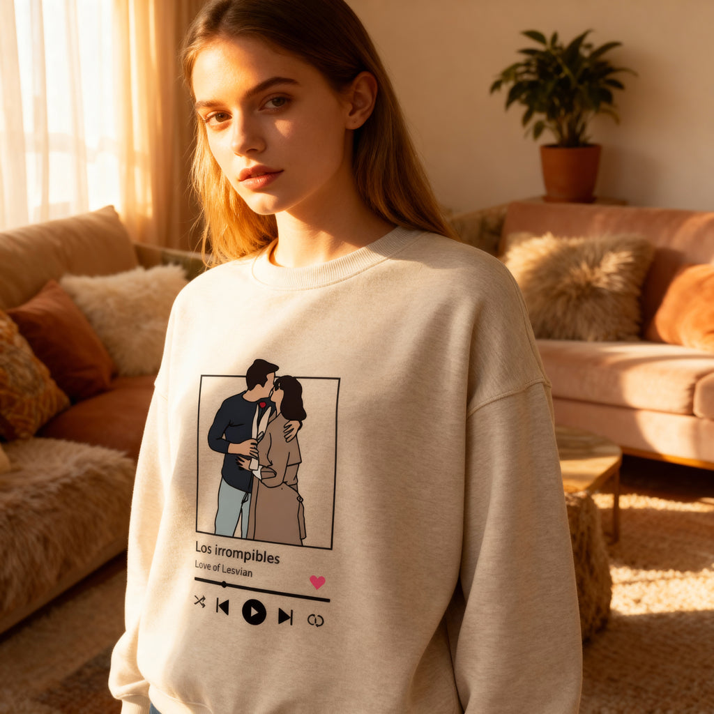 Custom Embroidered Couple Hoodies With Song