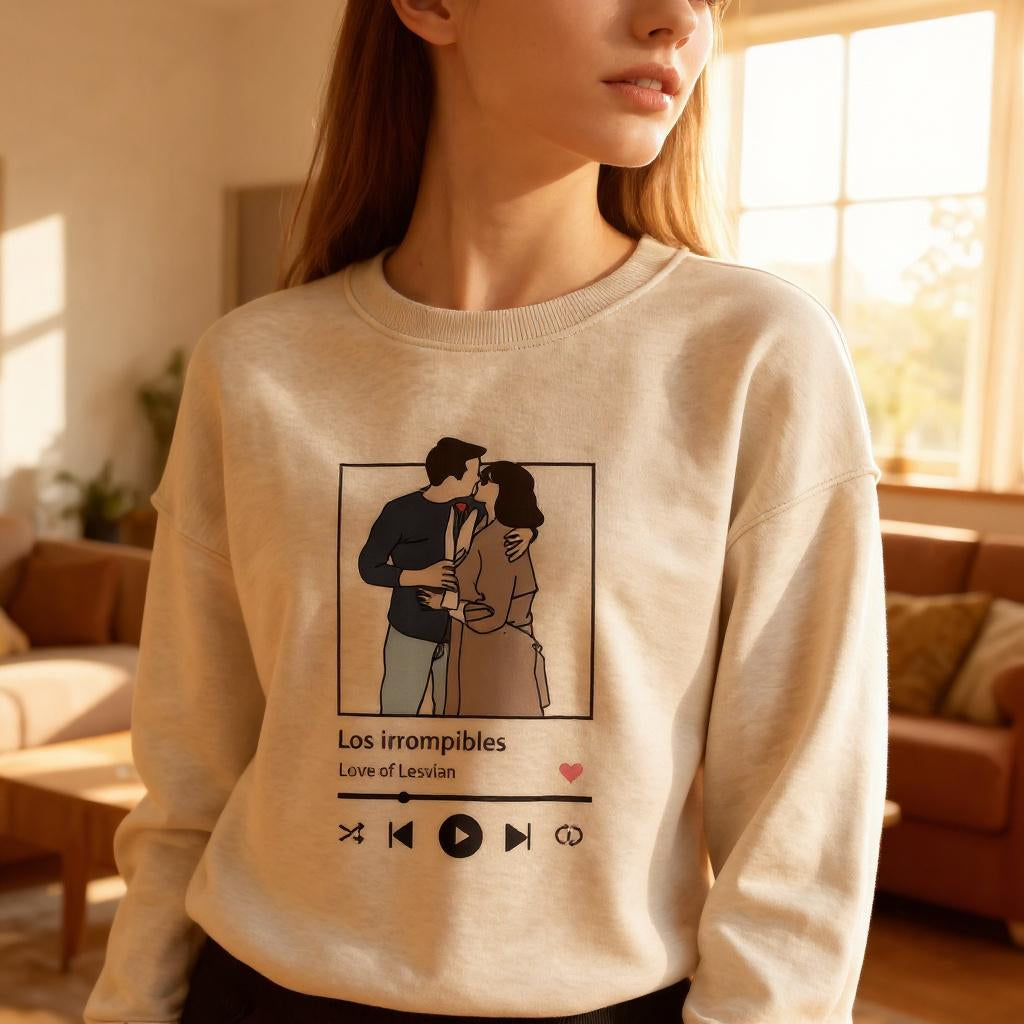 Custom Embroidered Couple Hoodies With Song